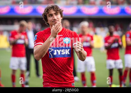 Silkeborg, Danemark. 20 août 2023. Alexander Lind (9) de Silkeborg IF vu après le 3F Superliga match entre Silkeborg IF et FC Nordsjaelland au JYSK Park à Silkeborg. (Crédit photo : Gonzales photo/Alamy Live News Banque D'Images
