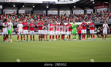 Silkeborg, Danemark. 20 août 2023. Les joueurs de Silkeborg SONT vus après le 3F Superliga match entre Silkeborg IF et FC Nordsjaelland au JYSK Park à Silkeborg. (Crédit photo : Gonzales photo/Alamy Live News Banque D'Images