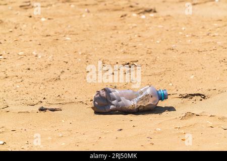 Pollution environnementale des bouteilles en plastique jetées Banque D'Images