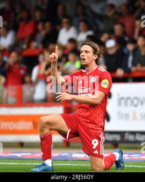 Danilo Orsi de Crawley lors du match Sky Bet EFL League Two entre Crawley Town et Gillingham au Broadfield Stadium , Crawley , Royaume-Uni - 19 août 2023. Photo Simon Dack / Téléphoto Images. Usage éditorial uniquement. Pas de merchandising. Pour les images de football des restrictions FA et Premier League s'appliquent inc. Aucune utilisation Internet/mobile sans licence FAPL - pour plus de détails contacter football Dataco Banque D'Images