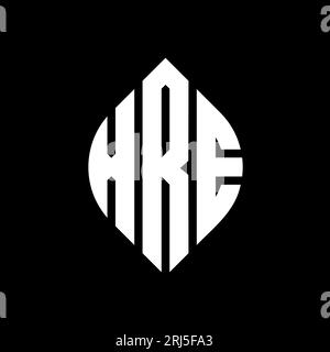 Logo de lettre circulaire XRE avec forme de cercle et d'ellipse. Lettres elliptiques XRE avec style typographique. Les trois initiales forment un logo circulaire. Ci XRE Illustration de Vecteur
