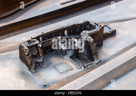 Skulptur der Kaiserpfalz, didaktisches Modell im Komplex der ruine in Düsseldorf-Kaiserswerth Banque D'Images