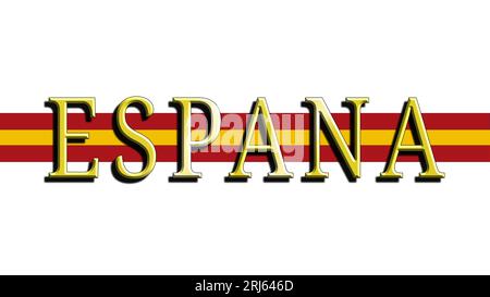 espagne et un seul cœur. couleurs du drapeau espagnol. Graphiques pour exprimer l'amour pour l'Espagne et son peuple et sa culture Banque D'Images