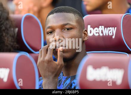 Londres, Royaume-Uni. 20 août 2023. 20 août 2023 - West Ham United - Chelsea - Premier League - London Stadium. Moises Caicedo de Chelsea lors du match de Premier League au London Stadium. Crédit photo : Mark pain / Alamy Live News Banque D'Images