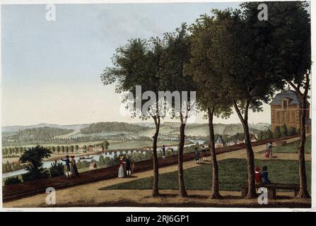 Vue prise de la terrasse de St Germain en Laye - dans 'Vues de Paris' par Courvoisier, 1827 Banque D'Images