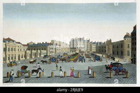 Vue du Palais Royal et du château d'eau - dans 'Vues de Paris' par Courvoisier, 1827 Banque D'Images