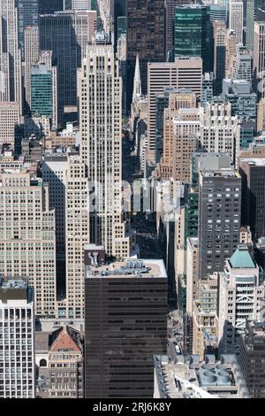 Midtown manhattan, vue aérienne, Skyline, New York, USA Banque D'Images
