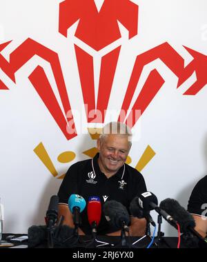 Cardiff, Royaume-Uni. 21 août 2023. Warren Gatland, l'entraîneur-chef du pays de Galles lors de sa conférence de presse de la coupe du monde de Rugby 2023 33 au Vale Resort, Hensol, pays de Galles du Sud, le lundi 21 août 2023. photo par Andrew Orchard/Andrew Orchard photographie sportive/Alamy Live News crédit : Andrew Orchard photographie sportive/Alamy Live News Banque D'Images