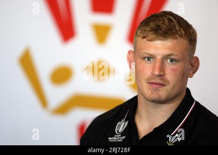 Cardiff, Royaume-Uni. 21 août 2023. JAC Morgan du pays de Galles, co-capitaine de la coupe du monde de Rugby du pays de Galles 2023 33, conférence de presse d'annonce au Vale Resort, Hensol, pays de Galles du Sud, lundi 21 août 2023. photo par Andrew Orchard/Andrew Orchard photographie sportive/Alamy Live News crédit : Andrew Orchard photographie sportive/Alamy Live News Banque D'Images