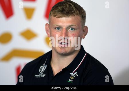 Cardiff, Royaume-Uni. 21 août 2023. JAC Morgan du pays de Galles, co-capitaine de la coupe du monde de Rugby du pays de Galles 2023 33, conférence de presse d'annonce au Vale Resort, Hensol, pays de Galles du Sud, lundi 21 août 2023. photo par Andrew Orchard/Andrew Orchard photographie sportive/Alamy Live News crédit : Andrew Orchard photographie sportive/Alamy Live News Banque D'Images