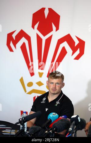 Cardiff, Royaume-Uni. 21 août 2023. JAC Morgan du pays de Galles, co-capitaine de la coupe du monde de Rugby du pays de Galles 2023 33, conférence de presse d'annonce au Vale Resort, Hensol, pays de Galles du Sud, lundi 21 août 2023. photo par Andrew Orchard/Andrew Orchard photographie sportive/Alamy Live News crédit : Andrew Orchard photographie sportive/Alamy Live News Banque D'Images