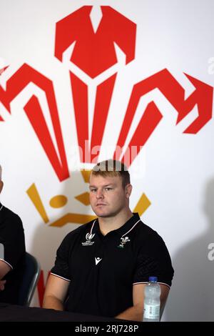 Cardiff, Royaume-Uni. 21 août 2023. Dewi Lake of Wales, co-capitaine de la coupe du monde de Rugby du pays de Galles 2023 33, conférence de presse au Vale Resort, Hensol, pays de Galles du Sud, lundi 21 août 2023. photo par Andrew Orchard/Andrew Orchard photographie sportive/Alamy Live News crédit : Andrew Orchard photographie sportive/Alamy Live News Banque D'Images