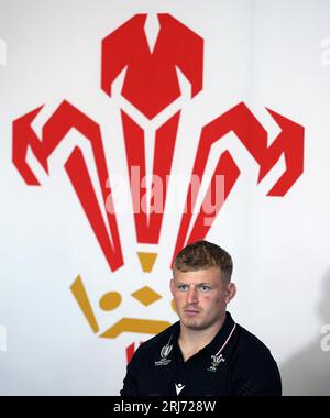 Cardiff, Royaume-Uni. 21 août 2023. JAC Morgan du pays de Galles, co-capitaine de la coupe du monde de Rugby du pays de Galles 2023 33, conférence de presse d'annonce au Vale Resort, Hensol, pays de Galles du Sud, lundi 21 août 2023. photo par Andrew Orchard/Andrew Orchard photographie sportive/Alamy Live News crédit : Andrew Orchard photographie sportive/Alamy Live News Banque D'Images