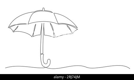 Parapluie un dessin de ligne isolé sur fond blanc Illustration de Vecteur