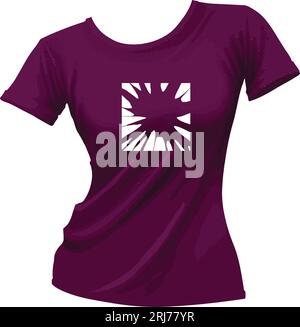 Un design de T-shirt de couleur violette pour femme Illustration de Vecteur