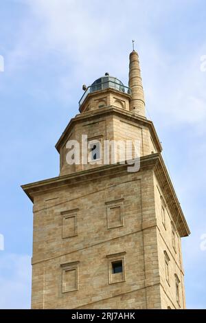 Tour romaine historique du 1e siècle du phare d'Hercule encore en usage aujourd'hui A Coruña Galice Espagne Banque D'Images