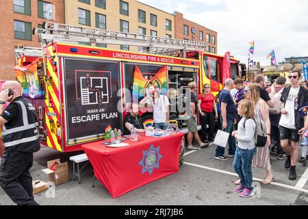 Lincolnshire Fire & Rescue Tendercroft car Park, Lincoln City, Lincolnshire, Angleterre, Royaume-Uni Banque D'Images