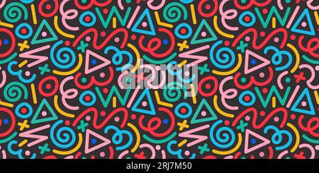 Motif amusant et coloré sans coutures. Illustration de Vecteur