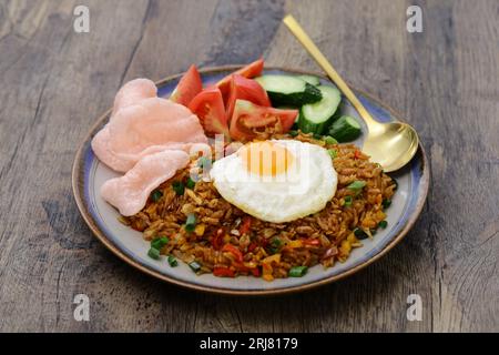 Nasi goreng, riz frit Indonésien Banque D'Images