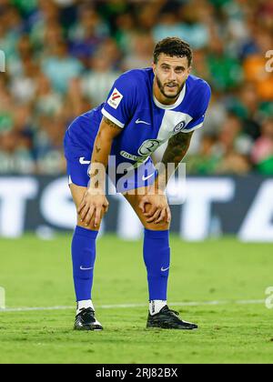 Séville, Espagne. 20 août 2023. Mario Hermoso de l'Atletico de Madrid lors du match de la Liga entre le Real Betis et l'Atletico de Madrid a joué au stade Benito Villamarin le 20 août à Séville, Espagne. (Photo Antonio Pozo/PRESSINPHOTO) crédit : PRESSINPHOTO SPORTS AGENCY/Alamy Live News Banque D'Images