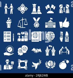 Icône de diplomatie et de négociations diplomatiques dans un style de glyphe. Illustration vectorielle. Illustration de Vecteur