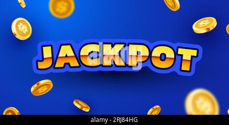 Jackpot sur le fond de la chute des pièces d'or. Illustration vectorielle Illustration de Vecteur