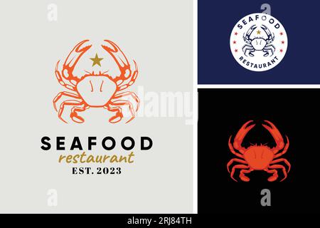 Crabe fruits de mer. Logo. Conception de vecteur de crabe isolé Illustration de Vecteur