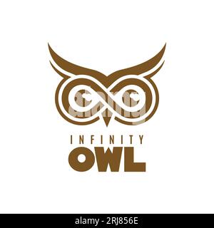 Owl Eye Infinity logo Design, logo simple moderne Owl Illustration de Vecteur