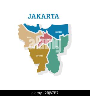 Carte de la province de Jakarta, carte administrative et politique Jakarta Vector Design Illustration de Vecteur