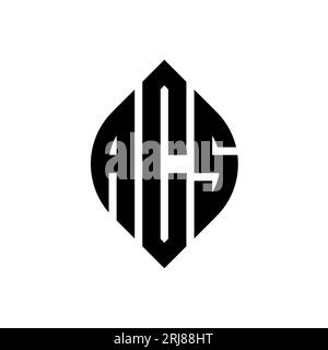 Logo de lettre cercle ACS avec forme de cercle et d'ellipse. Lettres elliptiques ACS avec style typographique. Les trois initiales forment un logo circulaire. Ci ACS Illustration de Vecteur