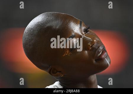 Budapest, Hongrie. 21 août 2023. La Belge Cynthia Bolingo Mbongo photographiée lors des demi-finales du 400m féminin des Championnats du monde d'athlétisme à Budapest, Hongrie, le lundi 21 août 2023. Les mondiaux se déroulent du 19 au 27 août 2023. BELGA PHOTO ERIC LALMAND crédit : Belga News Agency/Alamy Live News Banque D'Images