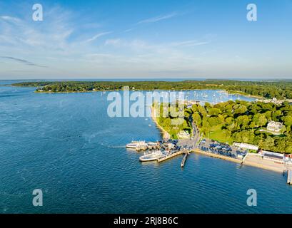 vue aérienne du ferry shelter island north Banque D'Images