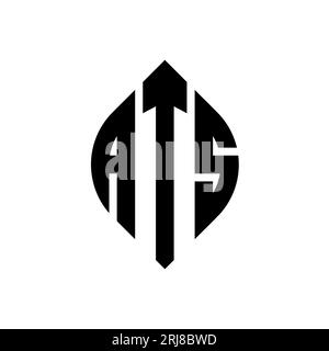 Logo de lettre circulaire ATS avec forme de cercle et d'ellipse. Lettres elliptiques ATS avec style typographique. Les trois initiales forment un logo circulaire. ATS ci Illustration de Vecteur