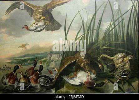 Eagles attaquant les canards 1650–60 par Jan Fyt Banque D'Images