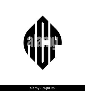 Logo de lettre cercle ACP avec forme de cercle et d'ellipse. Lettres elliptiques ACP avec style typographique. Les trois initiales forment un logo circulaire. ACP ci Illustration de Vecteur