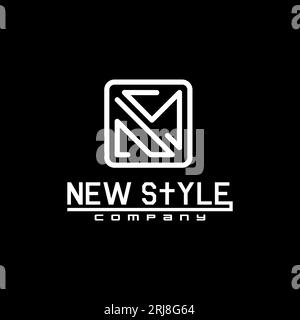 Logo NS simple design, lettre NS Square logo Illustration de Vecteur