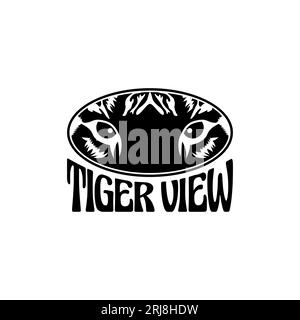 Logo Mascot Tiger Eye. Yeux de tigre sur fond blanc Illustration de Vecteur