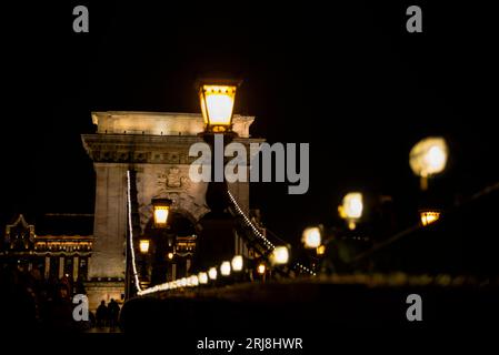 Pont de la chaîne Széchenyi à Budapest, Hongrie. Banque D'Images