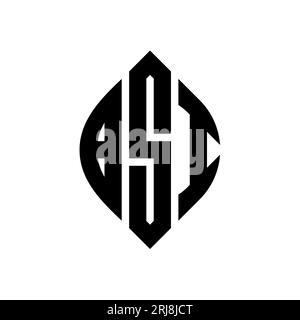 Logo de lettre cercle BSI avec forme de cercle et d'ellipse. Lettres elliptiques BSI avec style typographique. Les trois initiales forment un logo circulaire. Ci BSI Illustration de Vecteur