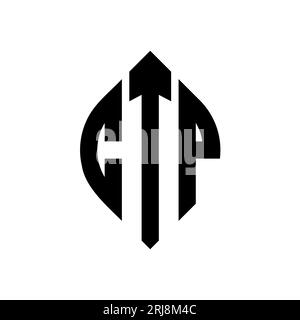 Logo de lettre cercle CTP avec forme de cercle et d'ellipse. Lettres elliptiques CTP avec style typographique. Les trois initiales forment un logo circulaire. Ci CTP Illustration de Vecteur