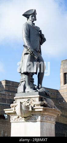 Capitaine James Cook Statue Westminster Londres Banque D'Images