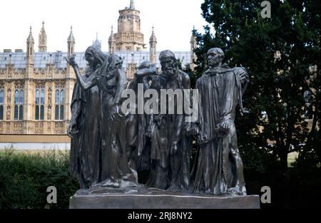 Burghers de Calais Sculpture Londres Banque D'Images