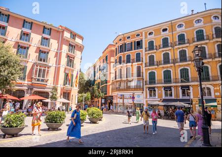 Palma de Mallorca, Espagne - 28 juillet 2023 : magnifique Palma Plaza et architecture à Palma. Banque D'Images