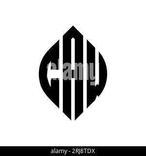 Conception de logo de lettre cercle CAW avec forme de cercle et d'ellipse. Lettres elliptiques CAW avec style typographique. Les trois initiales forment un logo circulaire. Ci TCA Illustration de Vecteur