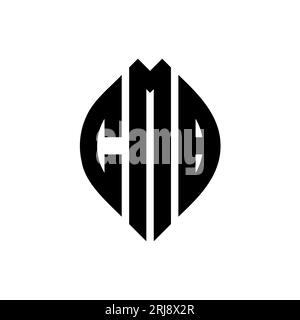 Logo CMB Circle letter avec forme de cercle et ellipse. Lettres elliptiques CMB avec style typographique. Les trois initiales forment un logo circulaire. Ci CMB Illustration de Vecteur