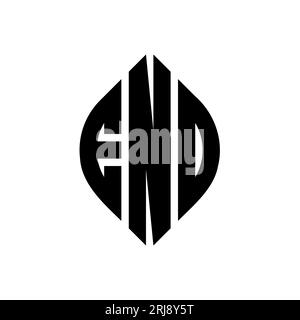 Logo de lettre de cercle D'EXTRÉMITÉ avec forme de cercle et d'ellipse. TERMINEZ les lettres elliptiques avec un style typographique. Les trois initiales forment un logo circulaire. TERMINER ci Illustration de Vecteur