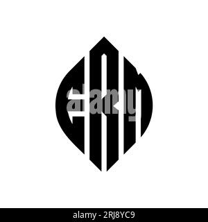Logo de lettre cercle ERM avec forme de cercle et d'ellipse. Lettres elliptiques ERM avec style typographique. Les trois initiales forment un logo circulaire. ERM ci Illustration de Vecteur