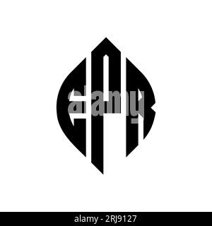 Logo de lettre circulaire EPR avec forme de cercle et d'ellipse. Lettres elliptiques EPR avec style typographique. Les trois initiales forment un logo circulaire. Ci EPR Illustration de Vecteur