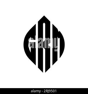 Logo de lettre cercle GRM avec forme de cercle et d'ellipse. Lettres elliptiques GRM avec style typographique. Les trois initiales forment un logo circulaire. GRM ci Illustration de Vecteur