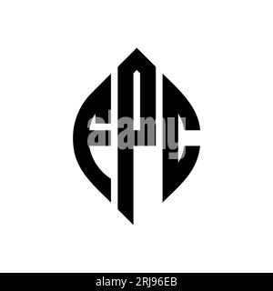 Logo de lettre cercle FPC avec forme de cercle et d'ellipse. Lettres elliptiques FPC avec style typographique. Les trois initiales forment un logo circulaire. Ci FPC Illustration de Vecteur